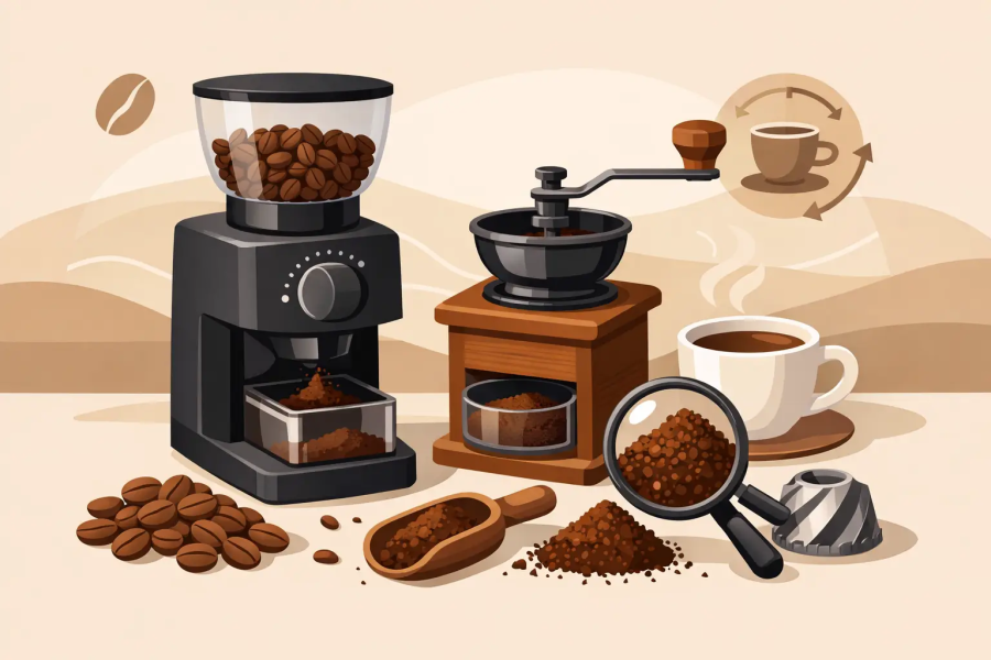 Kaffeebohnen zuhause optimal mahlen: So geht's