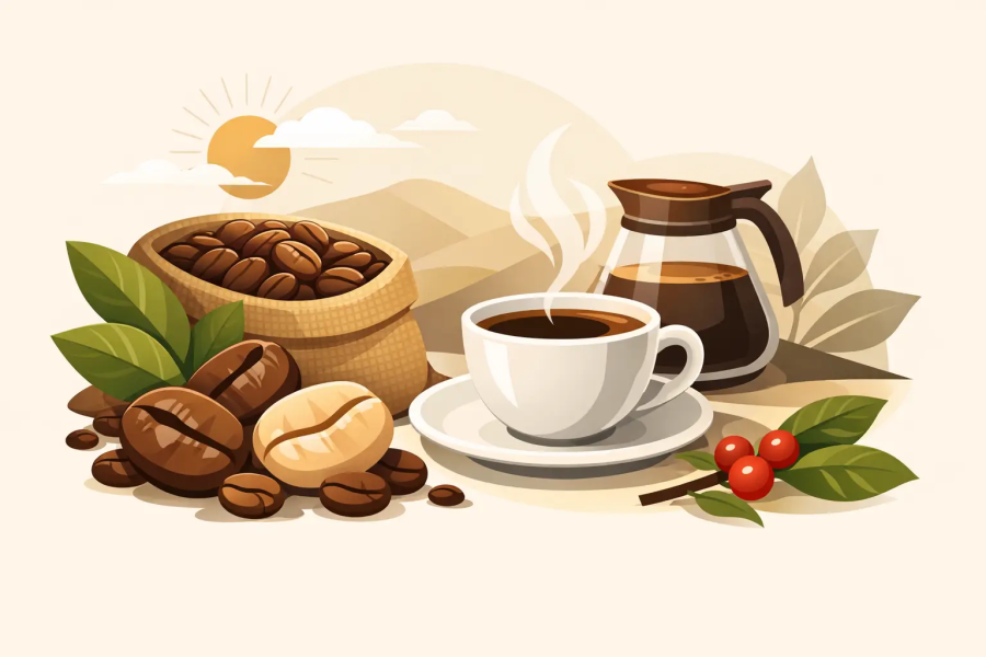 Entkoffeinierte Kaffeebohnen voller Geschmack